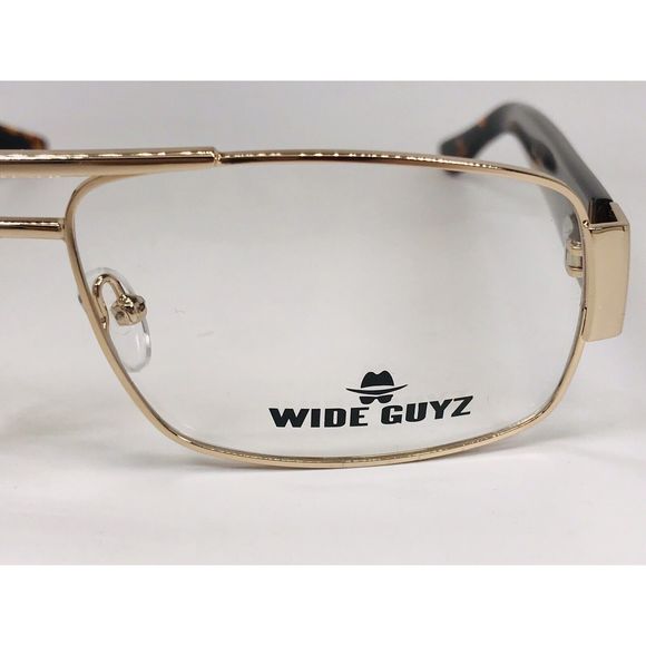 New Wide Guyz Gold & Havana SHANK Eyeglasses 60mm for The Stylish Large Man - Picture 8 of 12